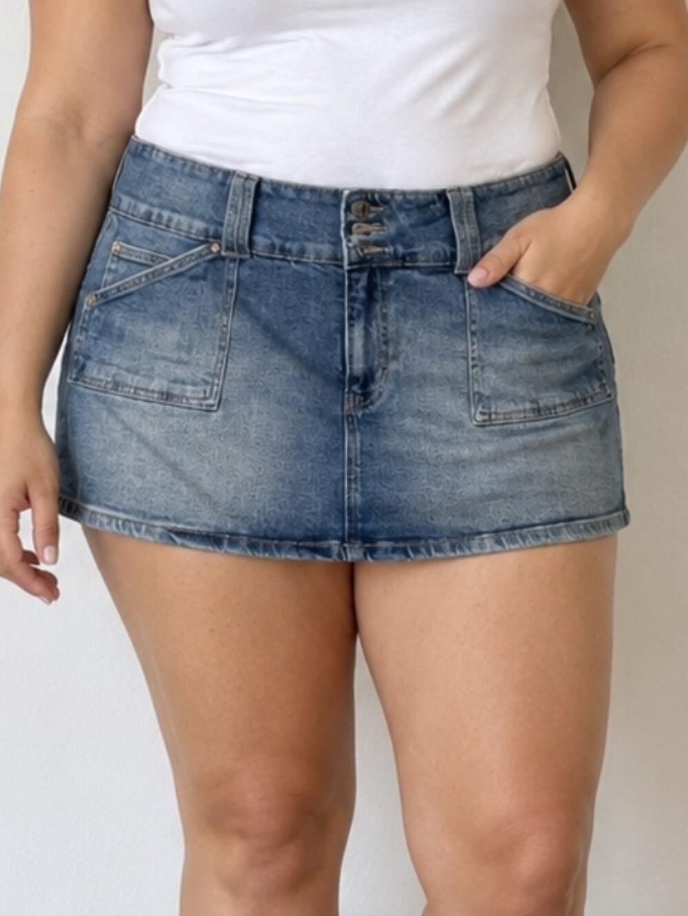 No Boundaries Blue Denim Y2K Mini Skort Size 18
